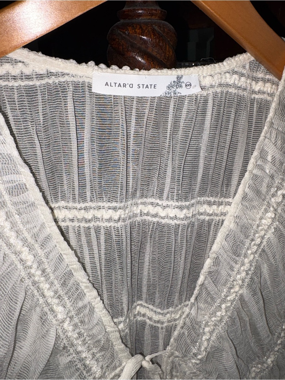 Sheer Lace Maxi Robe - Ivory - Picture 3 of 4